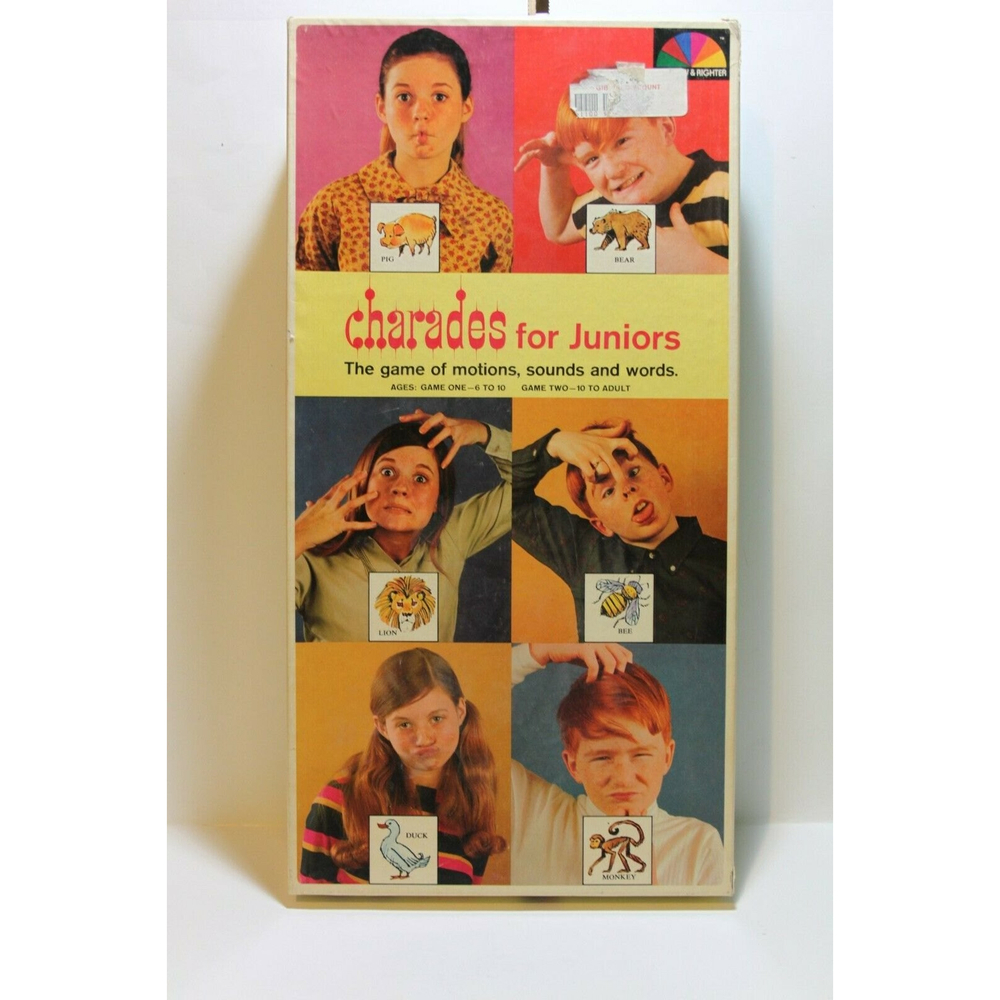 Vintage 1968 Charades for Juniors Selchow & Righter No. 38 Board Game All Ages